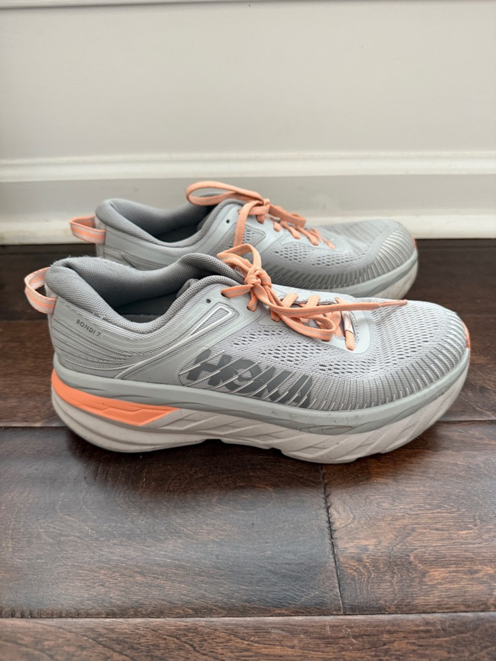 Hoka One One Bondi 7 Women's Running Shoe Harbor Mist Sharkskin Size 8.5